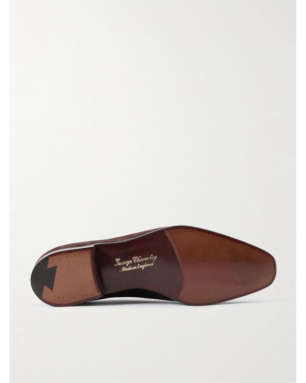 George Cleverley Brown Merlin Whole-Cut Suede Oxford Shoes for men