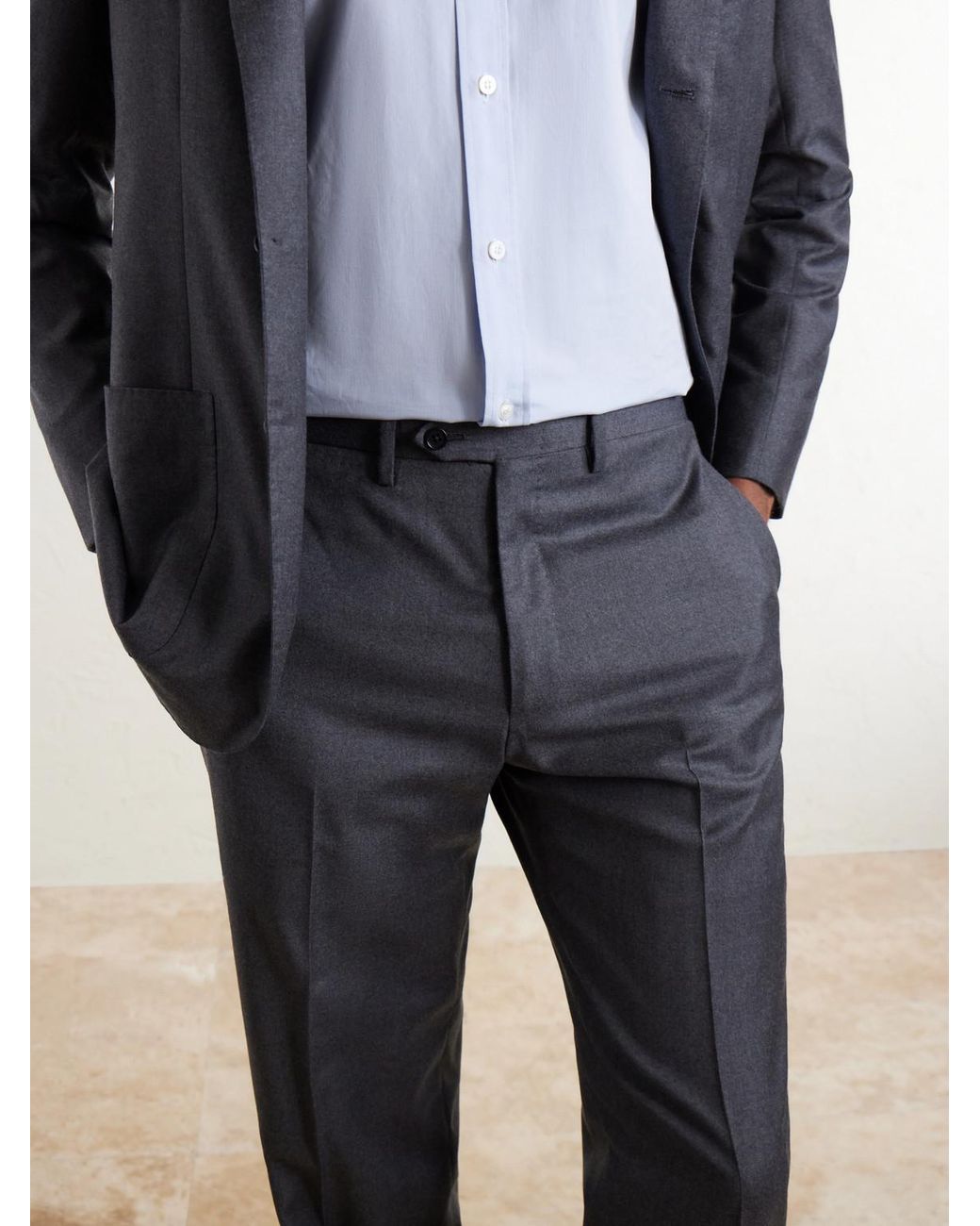 Kiton Blue Straight-Leg Wool Suit Trousers for men