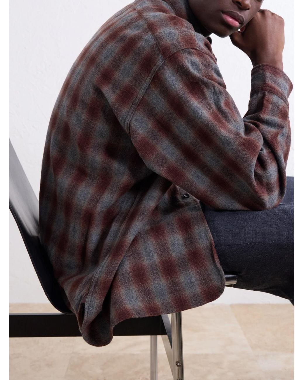 Kaptain Sunshine Brown Checked Wool And Alpaca-Blend Shirt for men
