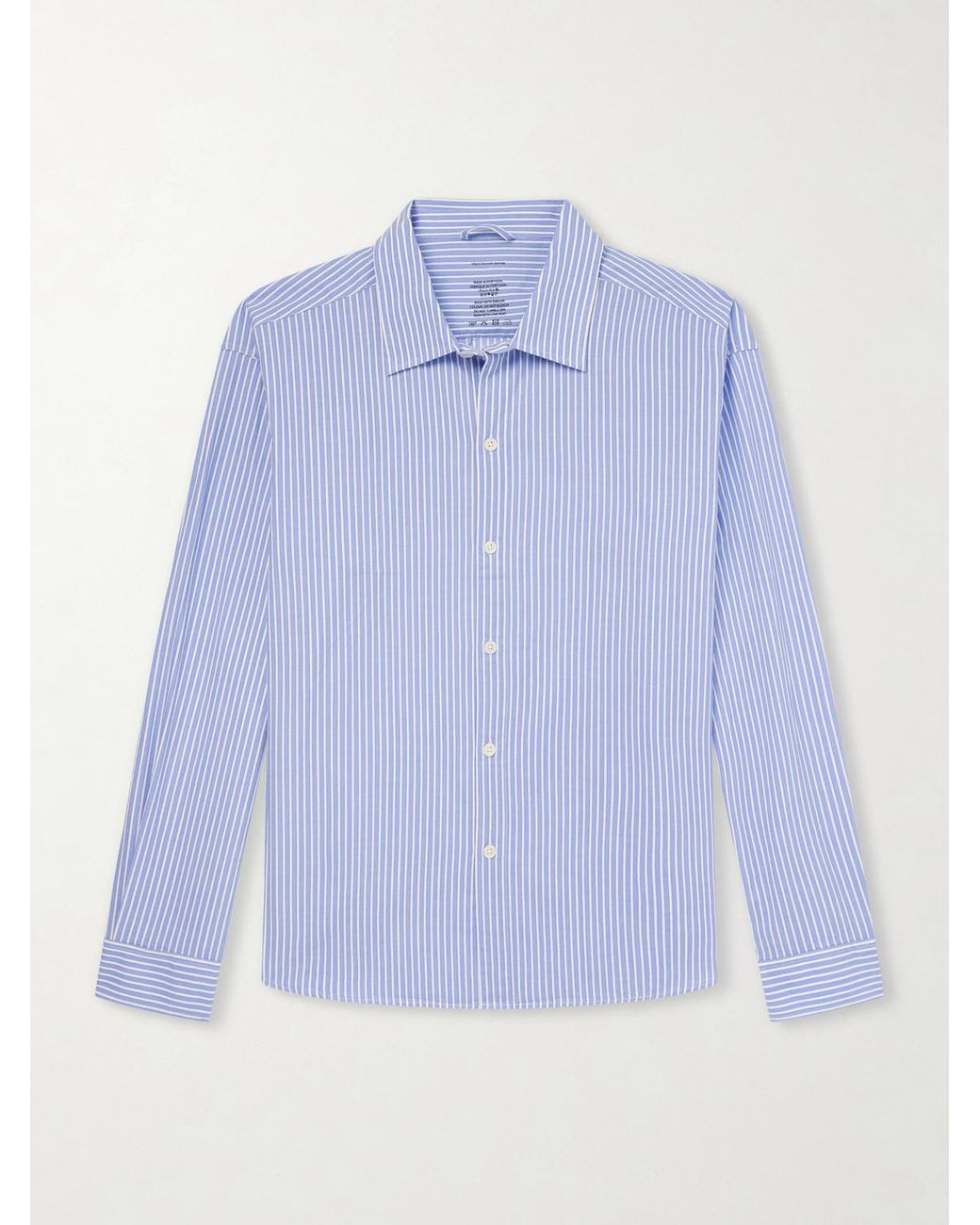 mfpen Blue Generous Striped Cotton Shirt for men