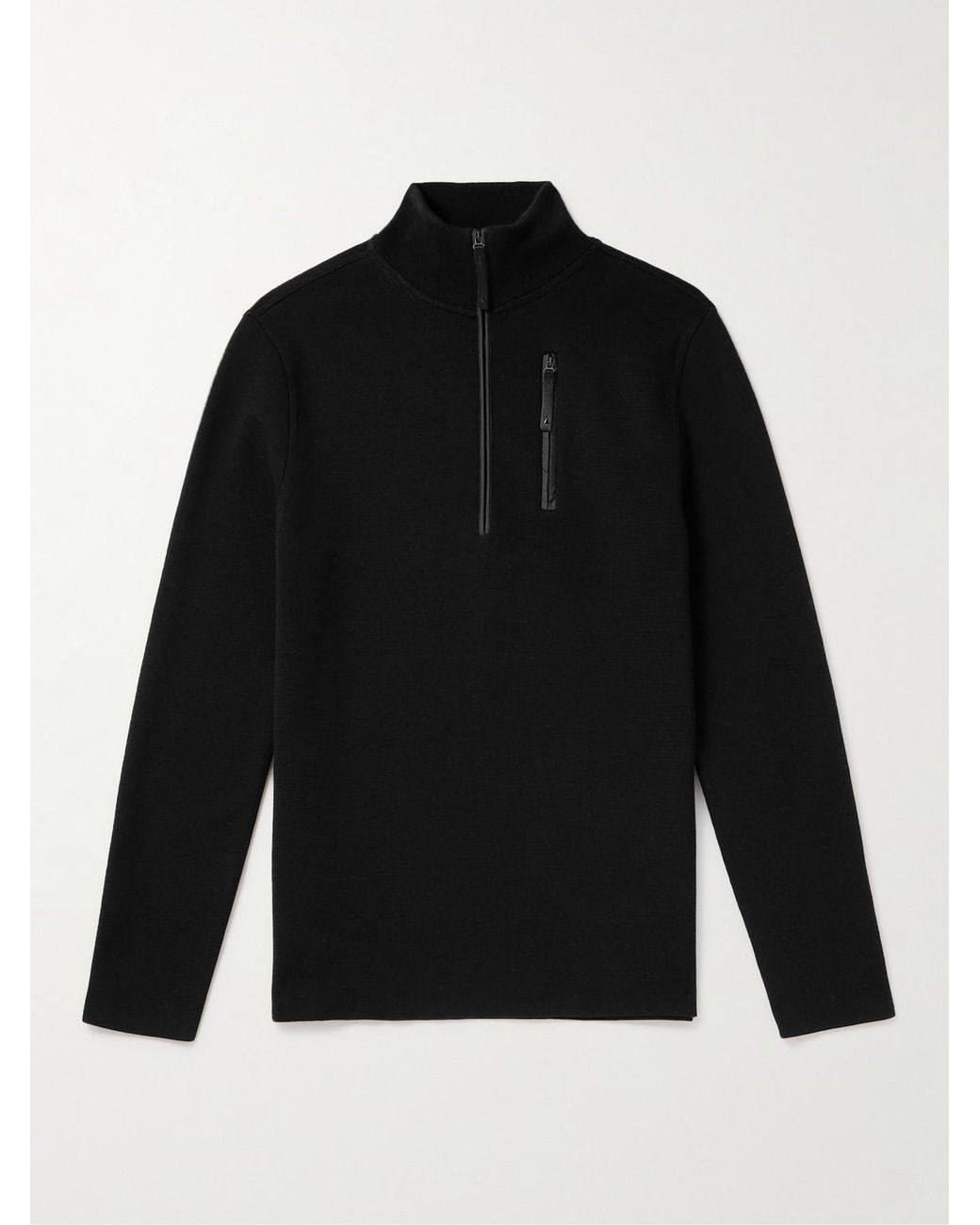 Aztech Mountain Black Matterhorn Shell-Trimmed Wool Half-Zip Ski Mid-Layer for men