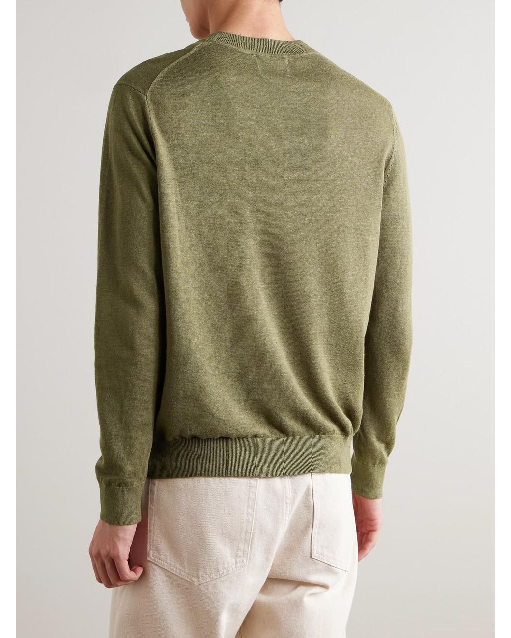 NN07 Green Ted 60058 Linen Sweater for men