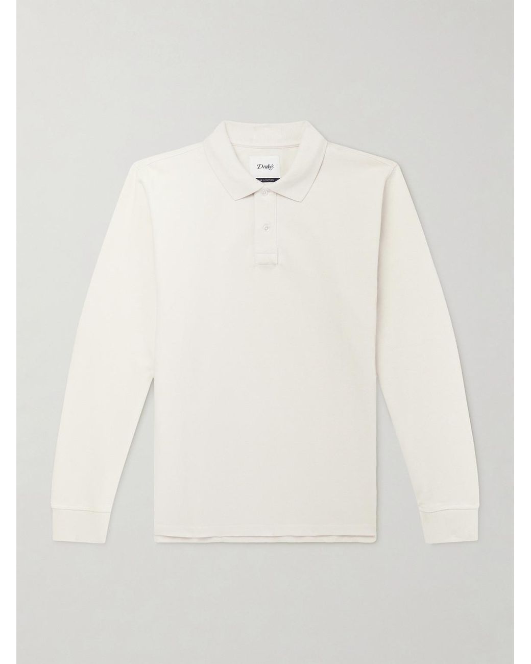 Drake's Natural Cotton-Piqué Polo Shirt for men