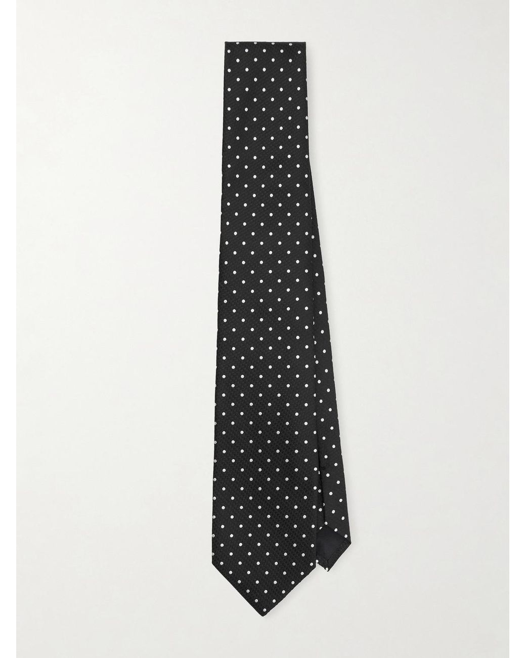 Tom Ford White 8Cm Polka-Dot Embroidered Silk Tie for men