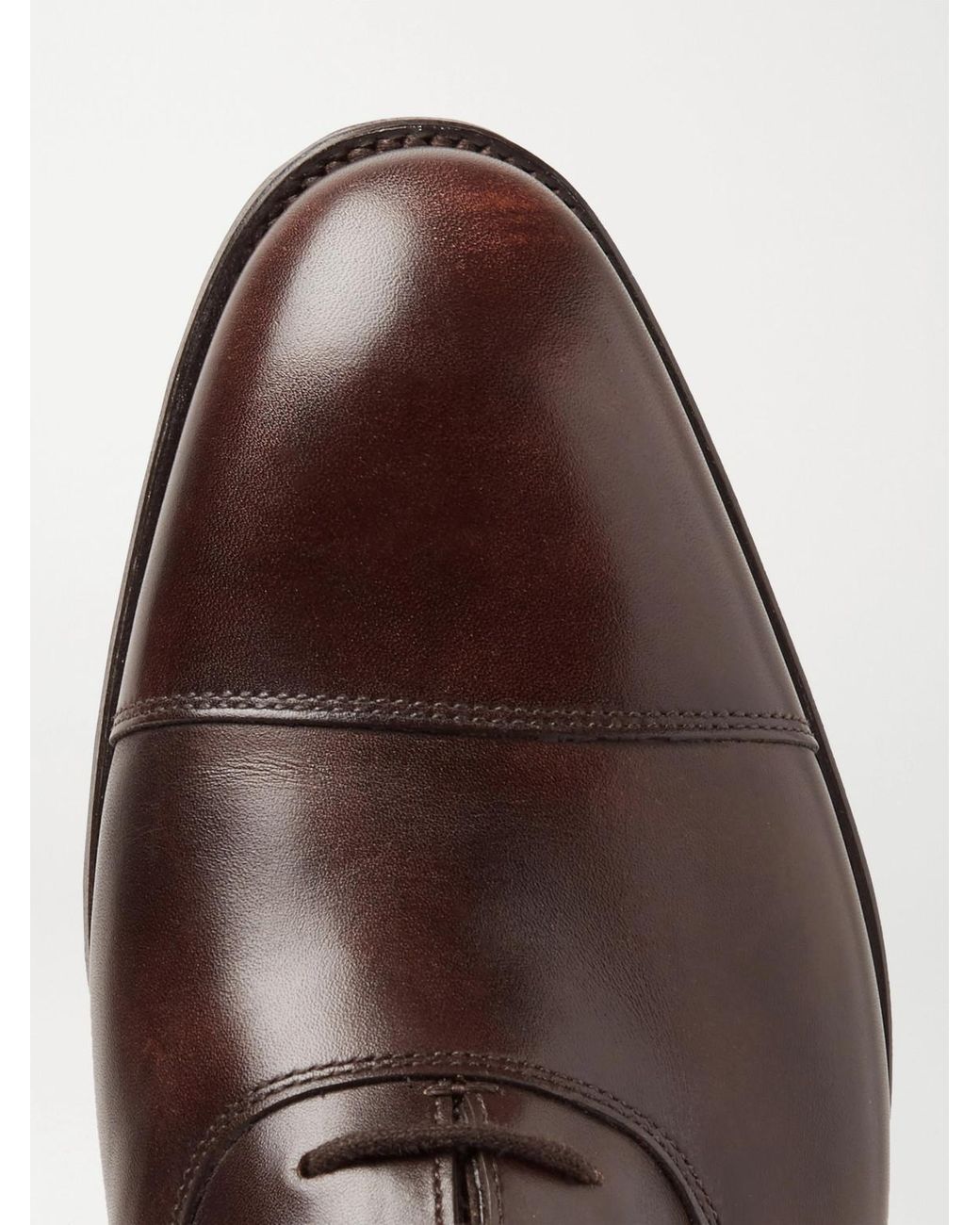 John Lobb Brown City Ii Burnished-Leather Oxford Shoes for men