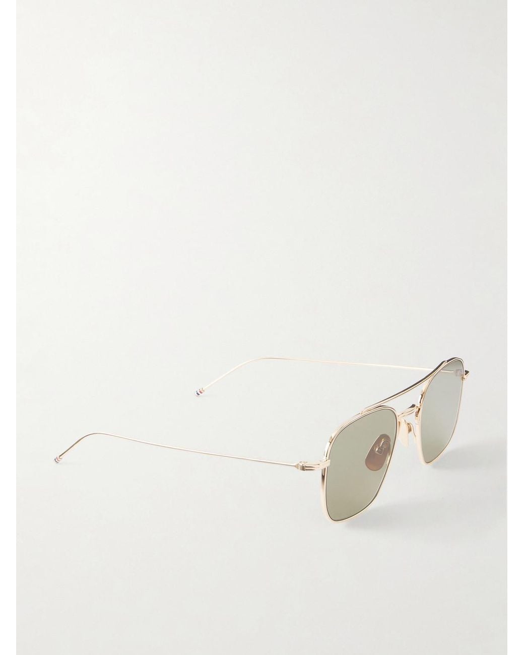 Thom Browne Natural Aviator-Style Titanium Sunglasses for men
