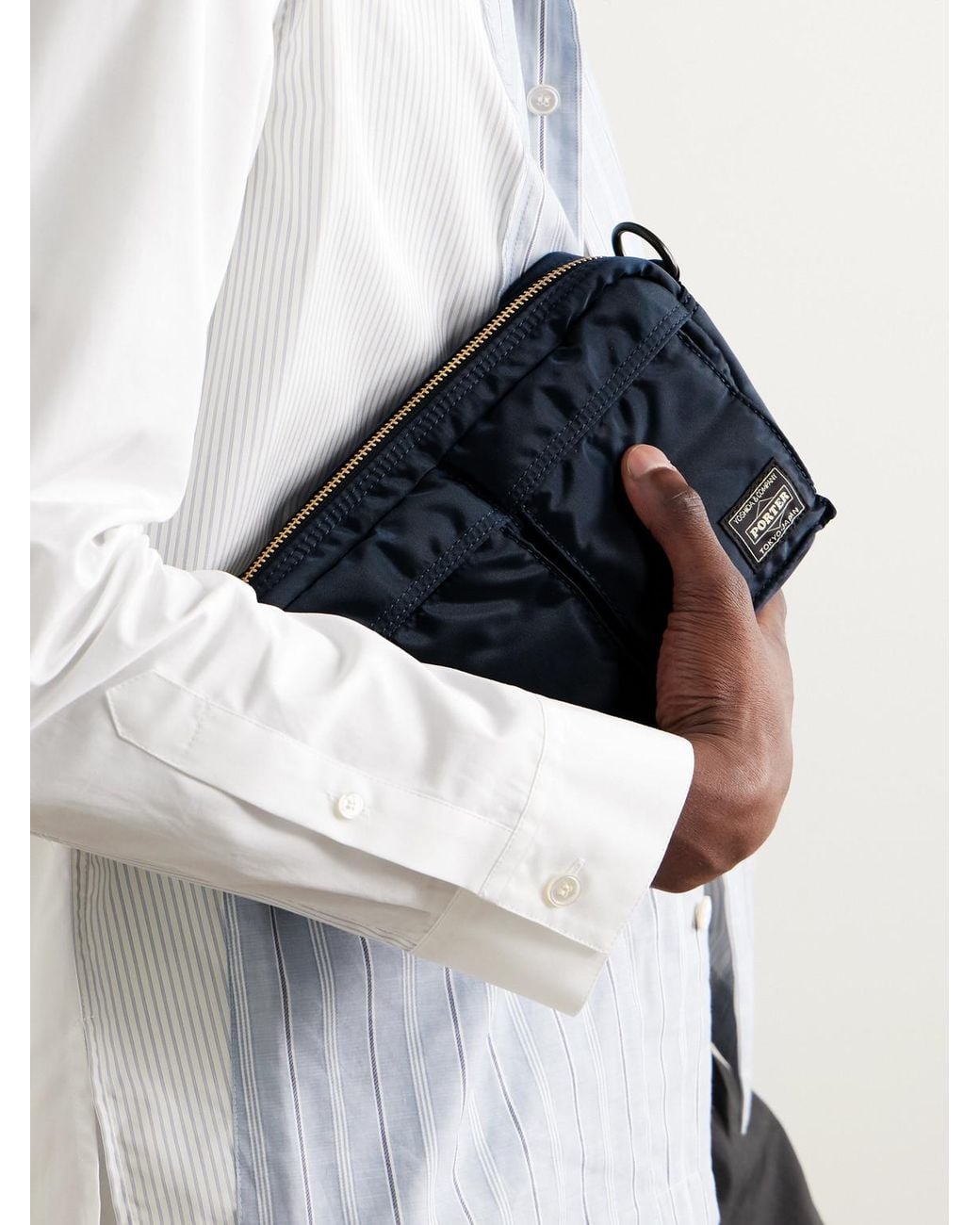 Porter-Yoshida and Co Blue Tanker Sling Nylon-Twill Messenger Bag for men