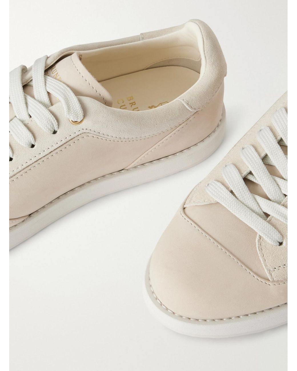 Brunello Cucinelli Natural Suede Sneakers for men
