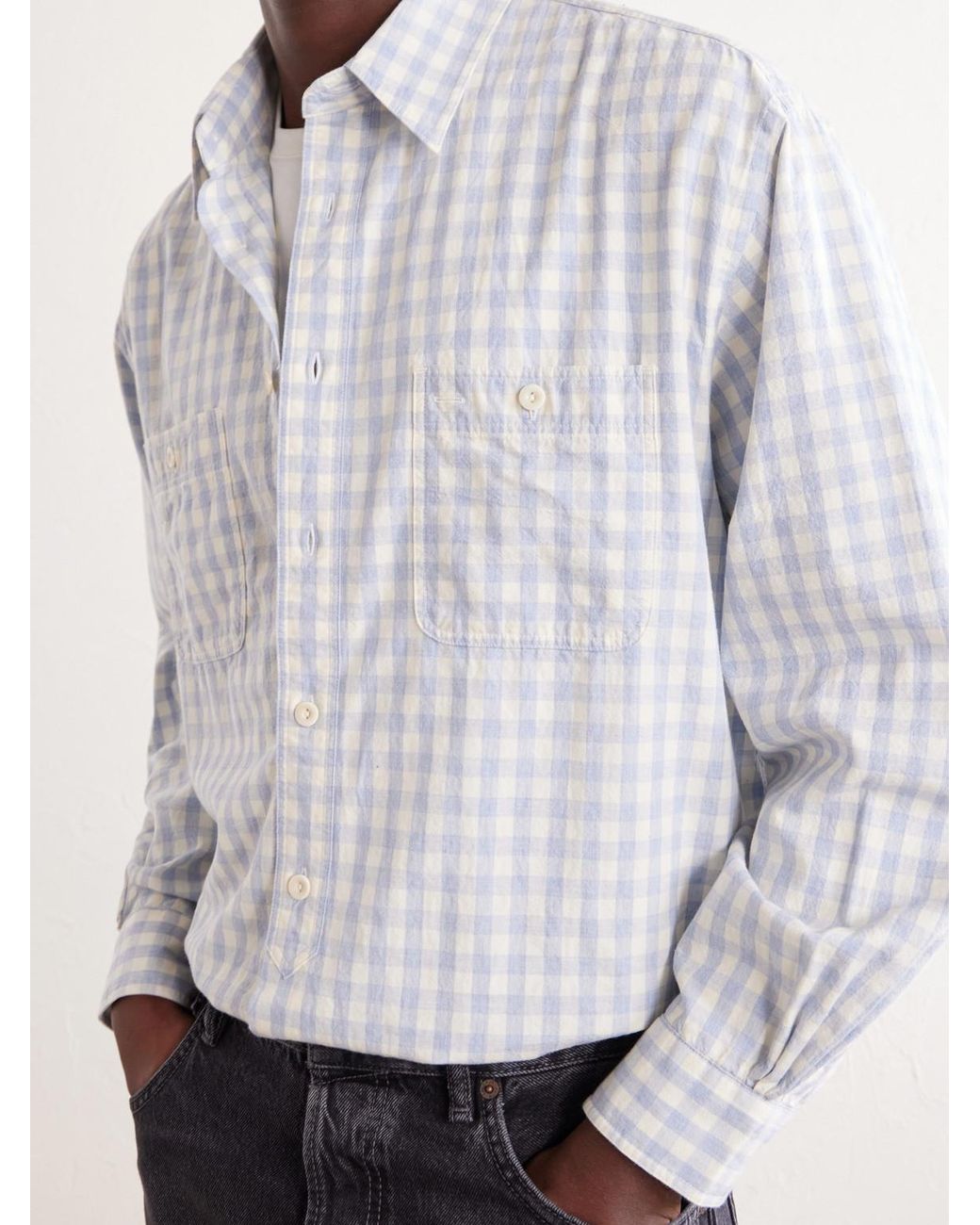 FRIZMWORKS White Checked Cotton Shirt for men