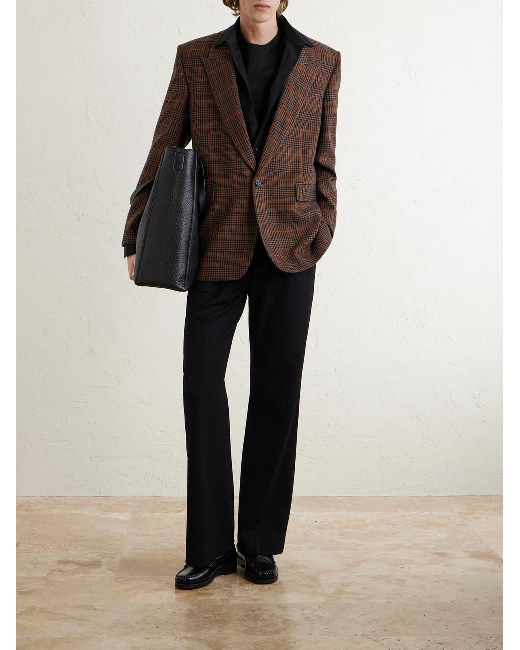 Saint Laurent T-Shirt aus Baumwoll-Jersey mit Logostickerei in Black für Herren