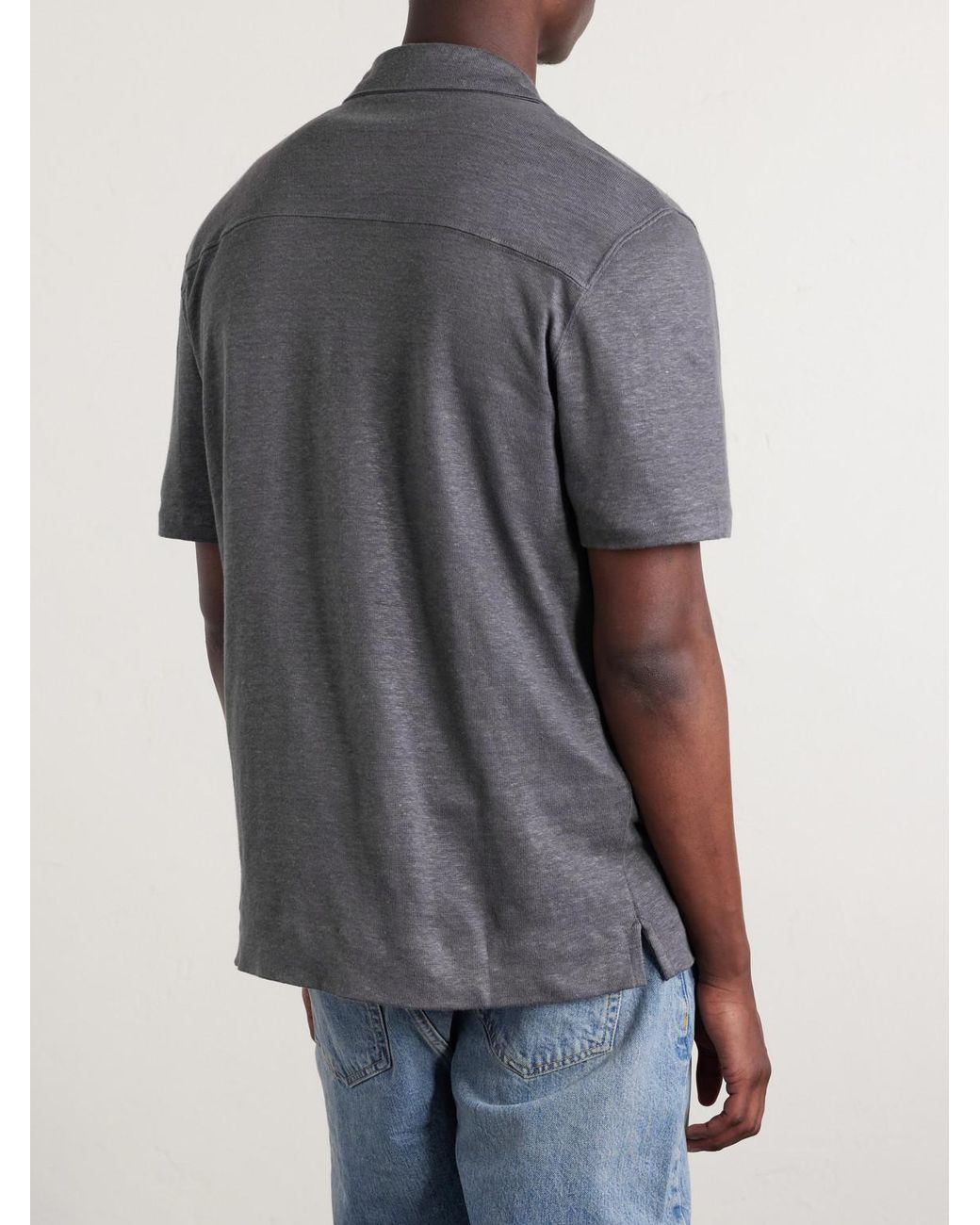 Mr P. Gray Camp-Collar Linen Shirt for men