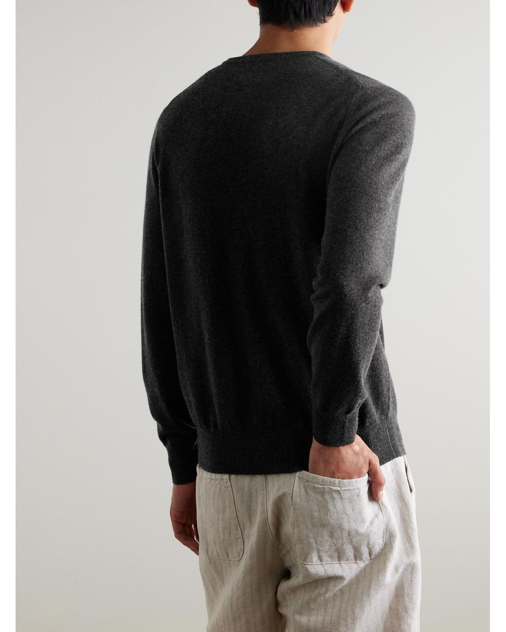 Allude Gray Cashmere Sweater for men