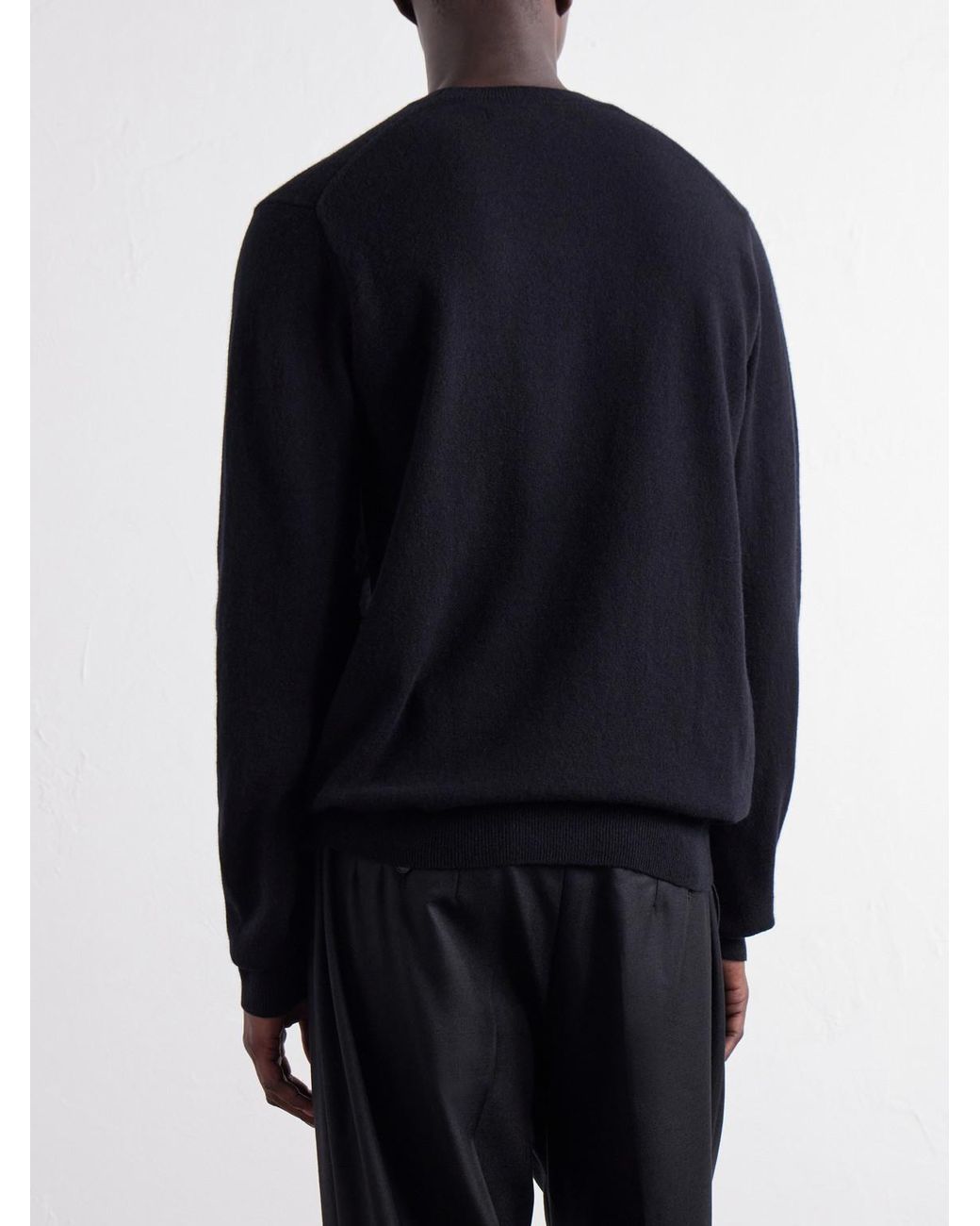Comme des Garçons Black Ribbed Wool Sweater for men