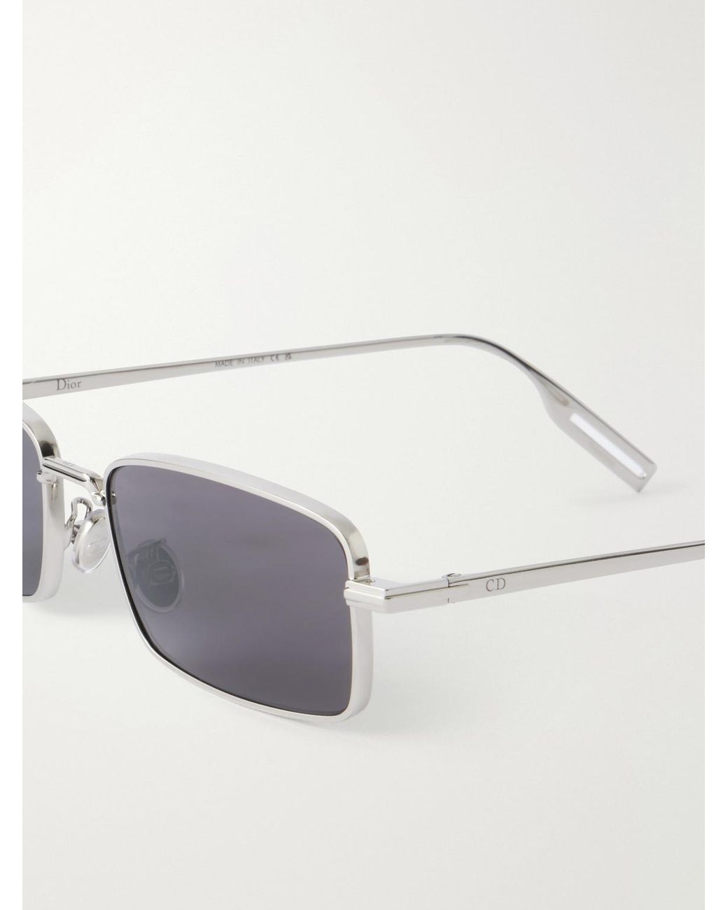Dior Metallic Diorblacksuit S21U Square-Frame-Tone Metal Sunglasses for men