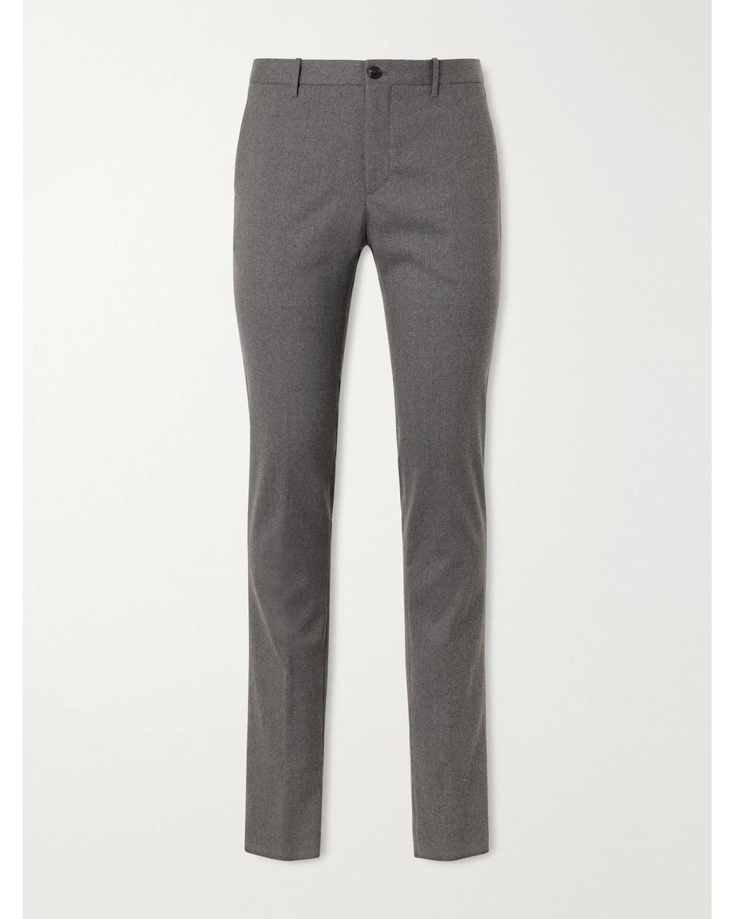 Slowear Gray Straight-Leg Wool-Blend Tekno Flannel Trousers for men