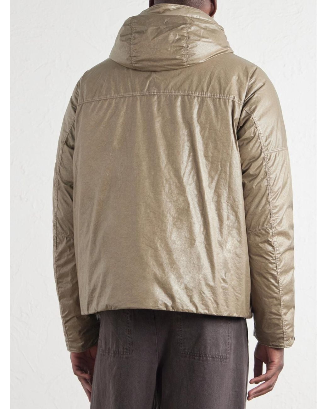 Stone Island Natural Logo-Appliquéd Padded Garment-Dyed Light Nylon 3L-Tc Hooded Down Jacket for men