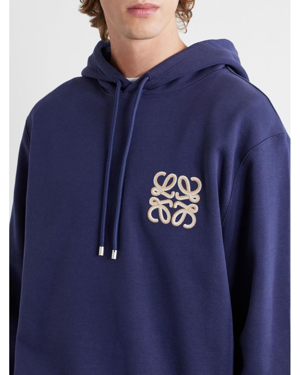 Loewe Blue Paula's Ibiza Anagram-embroidered Cotton-jersey Hoodie for men