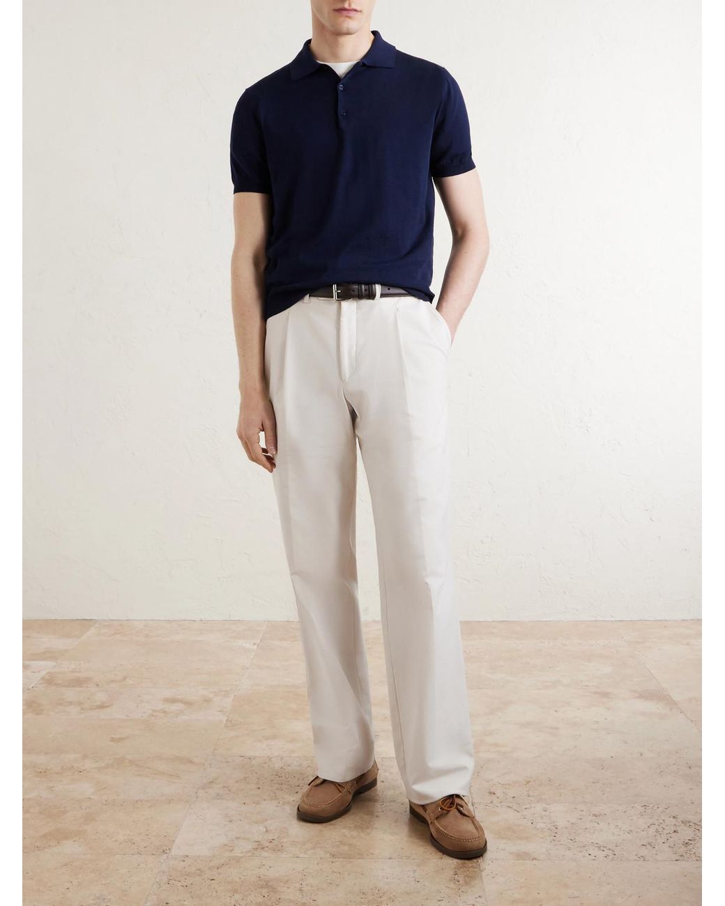 Canali Blue Cotton Polo Shirt for men