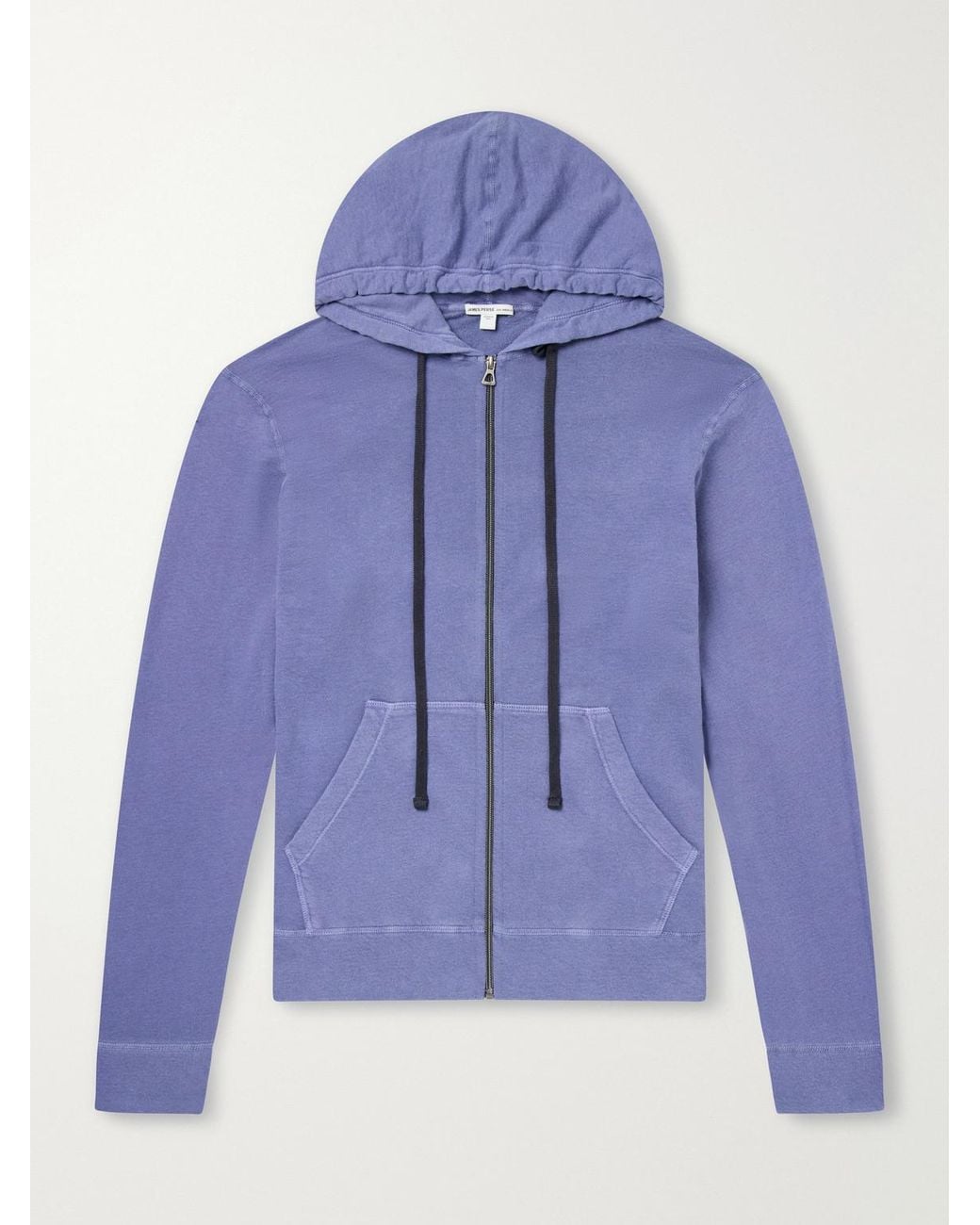 James Perse Blue Supima Cotton-Jersey Zip-Up Hoodie for men