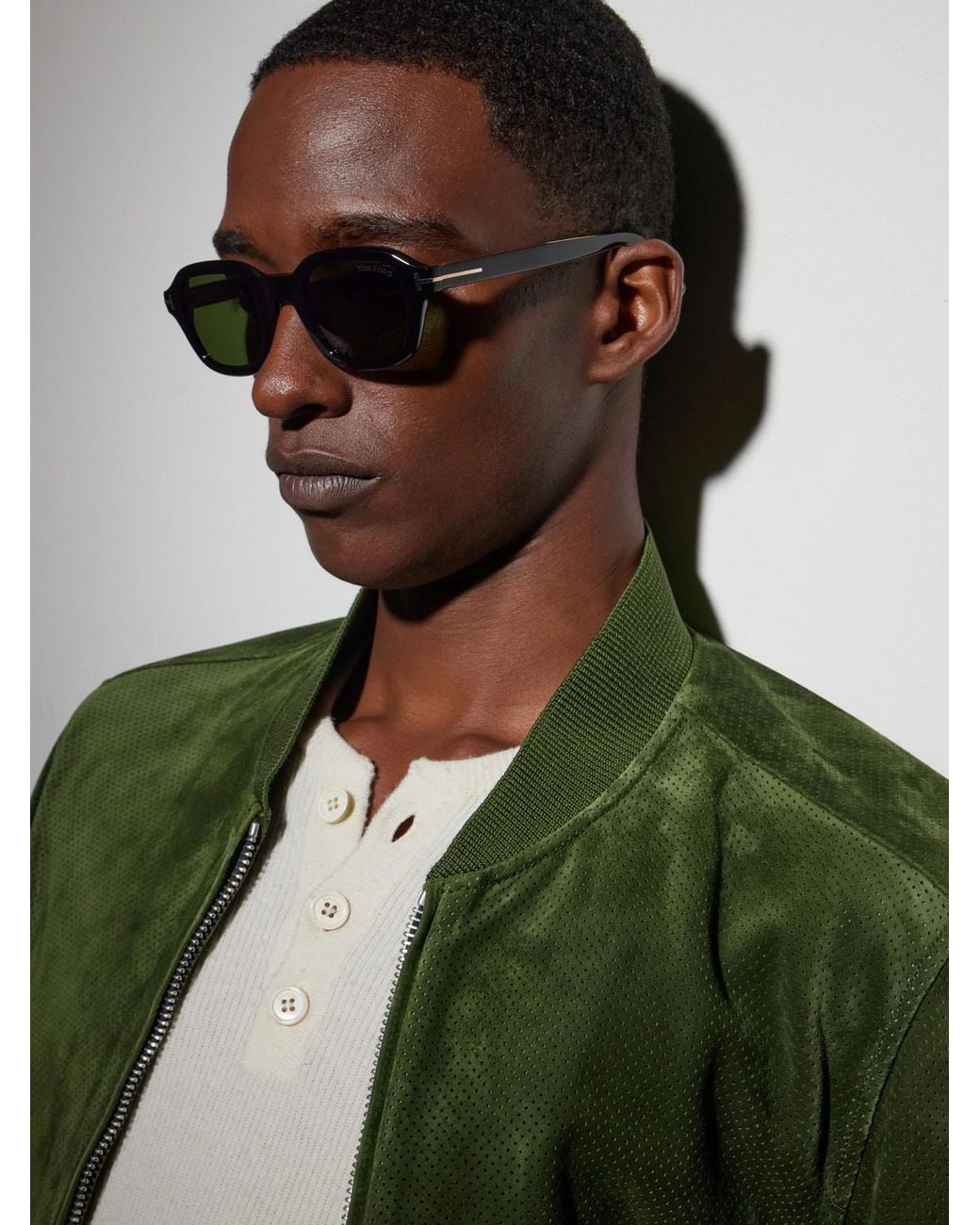 Tom Ford Green Square-Frame Acetate Sunglasses for men