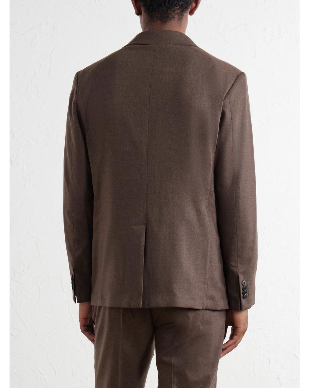 Sunspel Brown Wool And Cashmere-Blend Flannel Suit Jacket for men