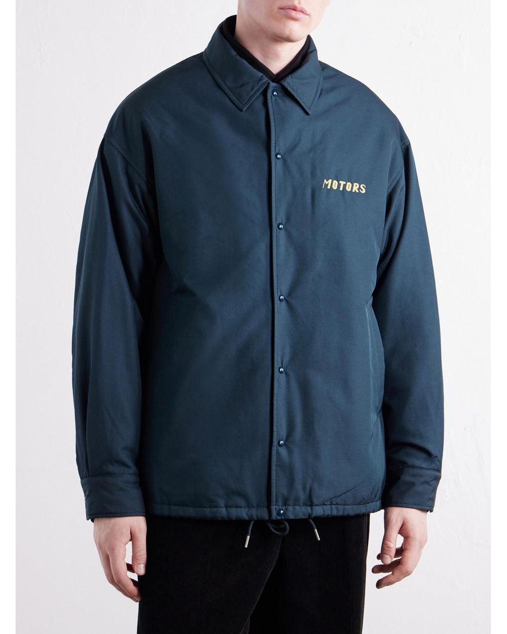 Visvim Blue Embroidered Wool And Silk-Blend-Gabardine Jacket for men