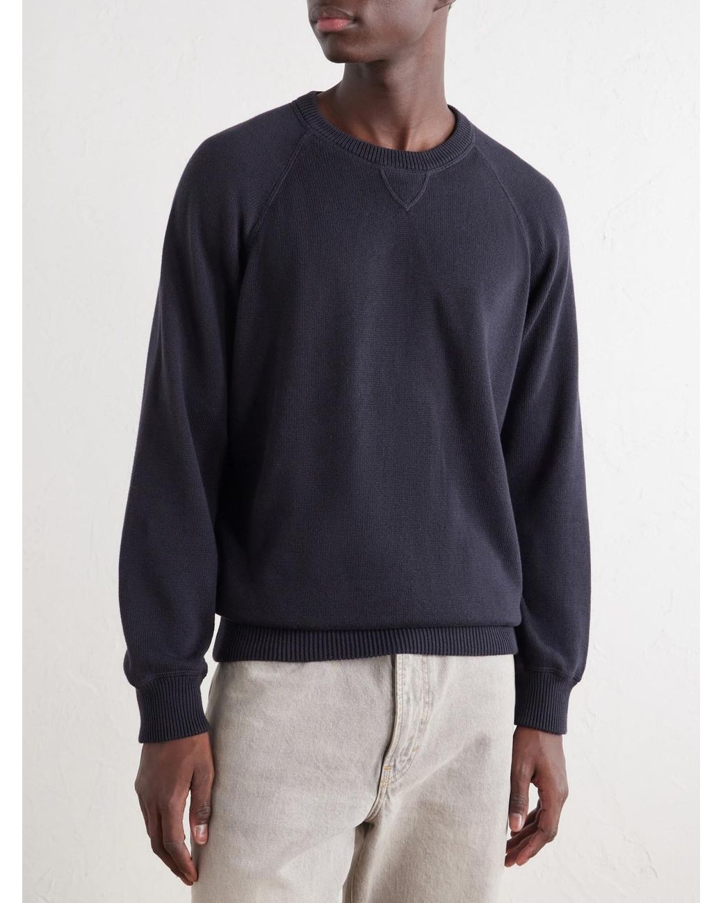 Ghiaia Blue Cotton Sweater for men