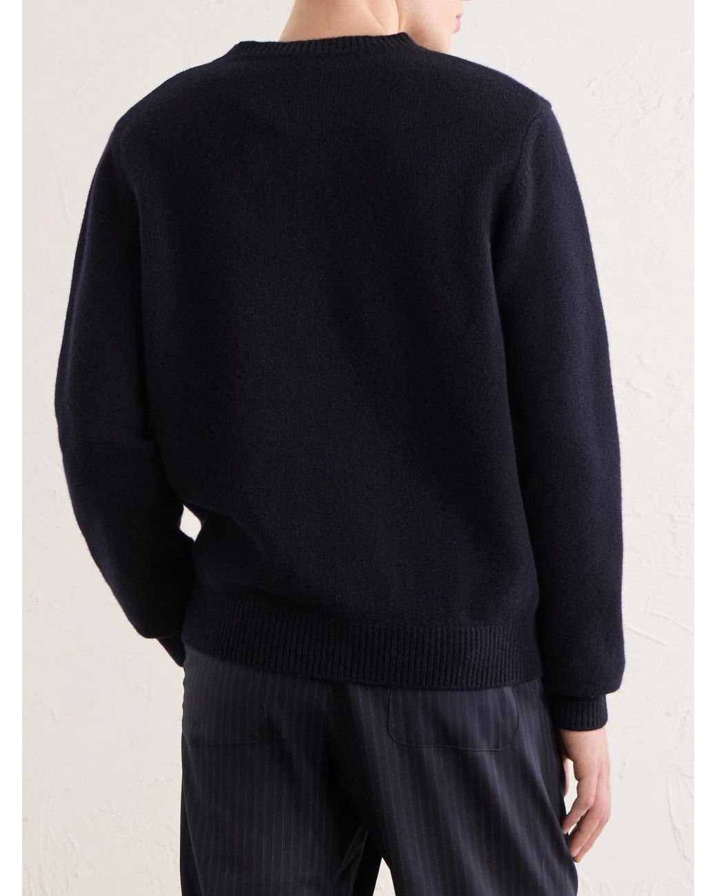 A.P.C. Blue Edmond Logo-Intarsia Wool Sweater for men