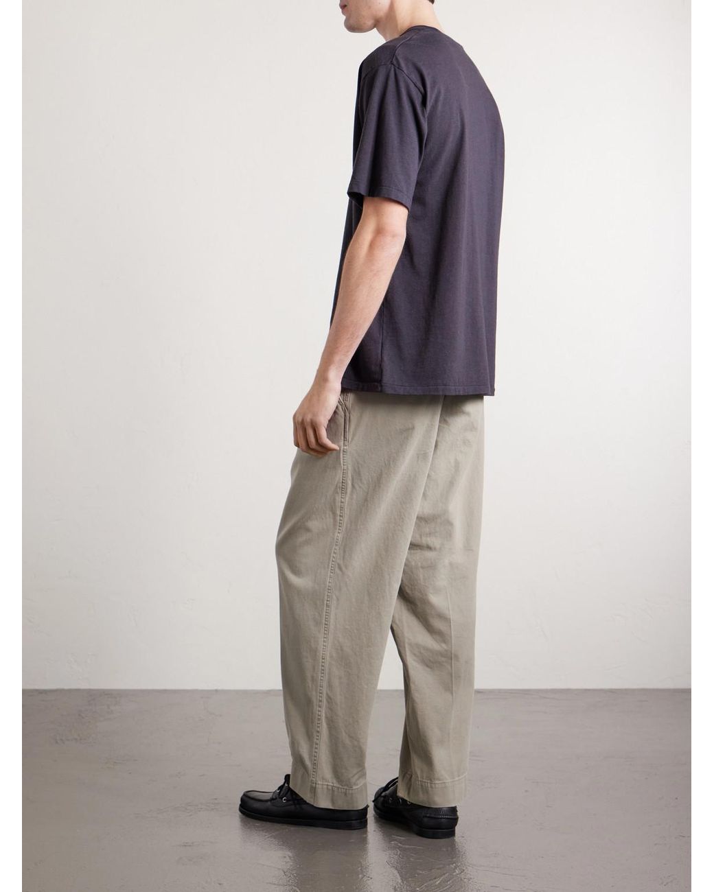 A.PRESSE Black Cotton And Cashmere-Blend T-Shirt for men