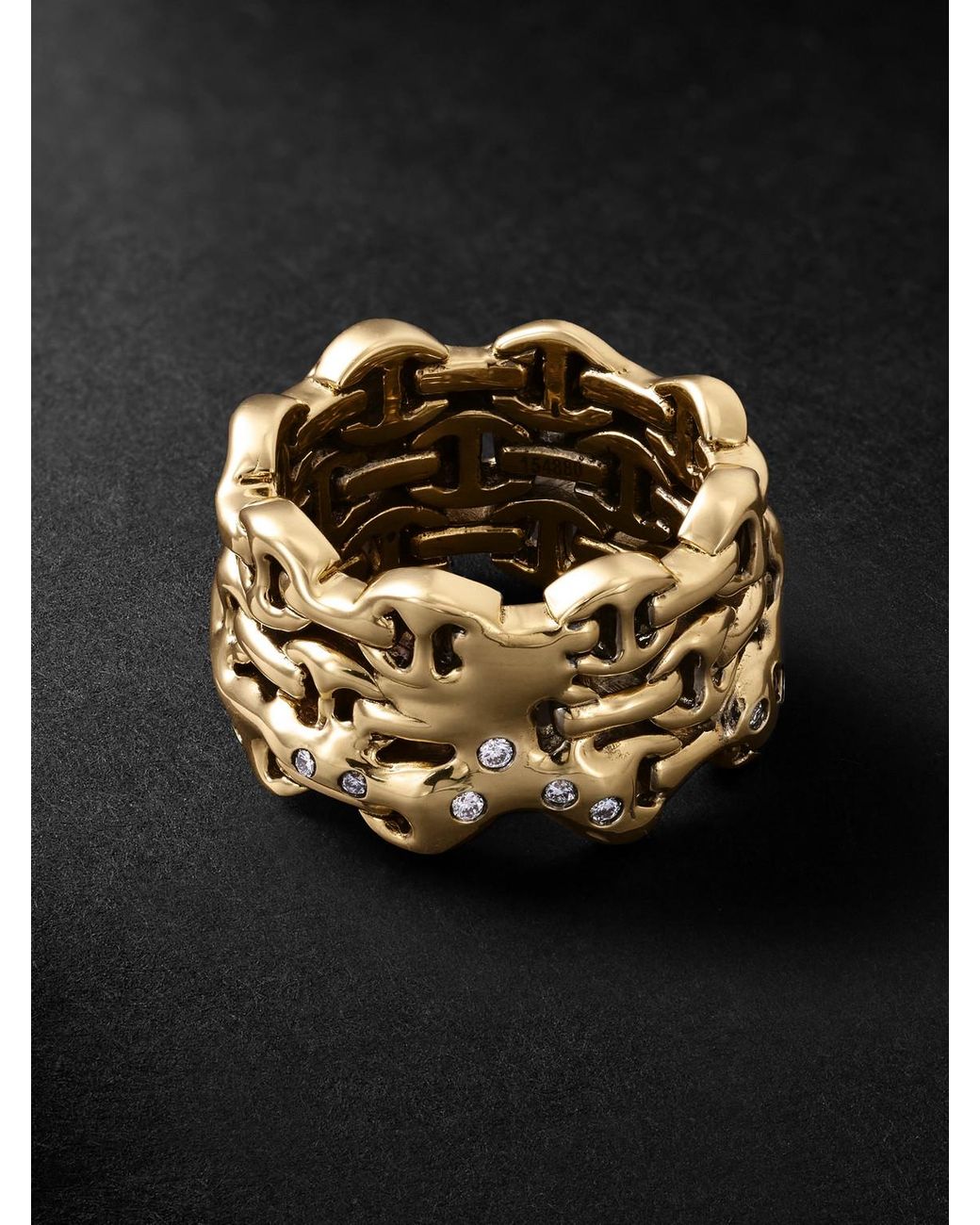 Hoorsenbuhs Black Sacred Melted Series 18-Karat Diamond Ring for men