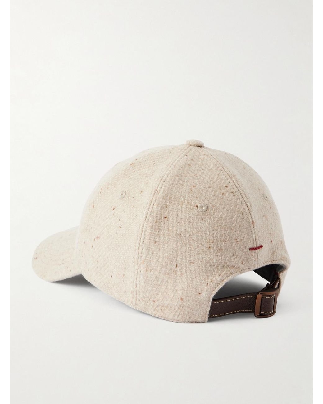 Brunello Cucinelli Natural Logo-Embroidered Wool And Cashmere-Blend Baseball Cap for men
