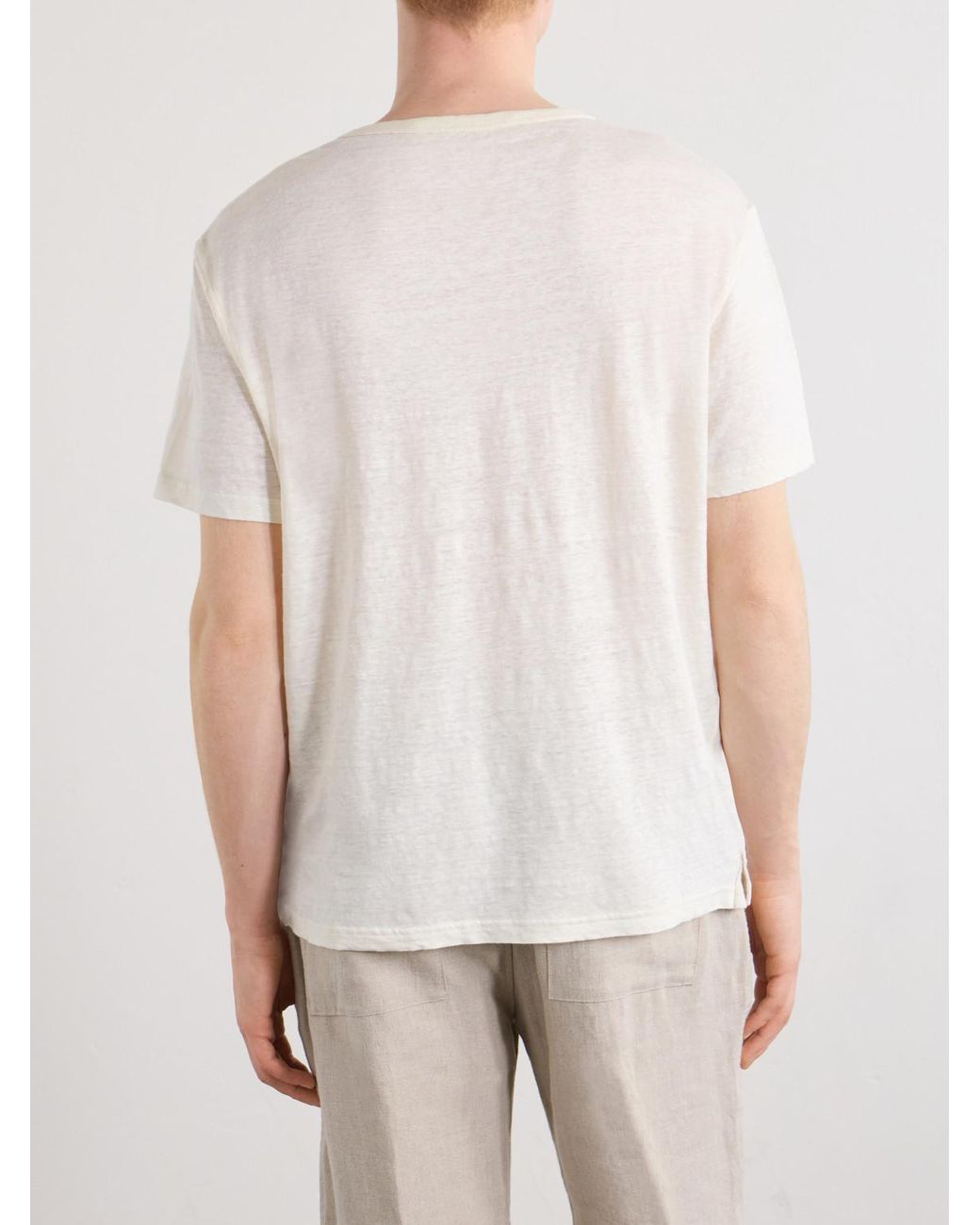 God's True Cashmere White Signature Linen T-Shirt for men