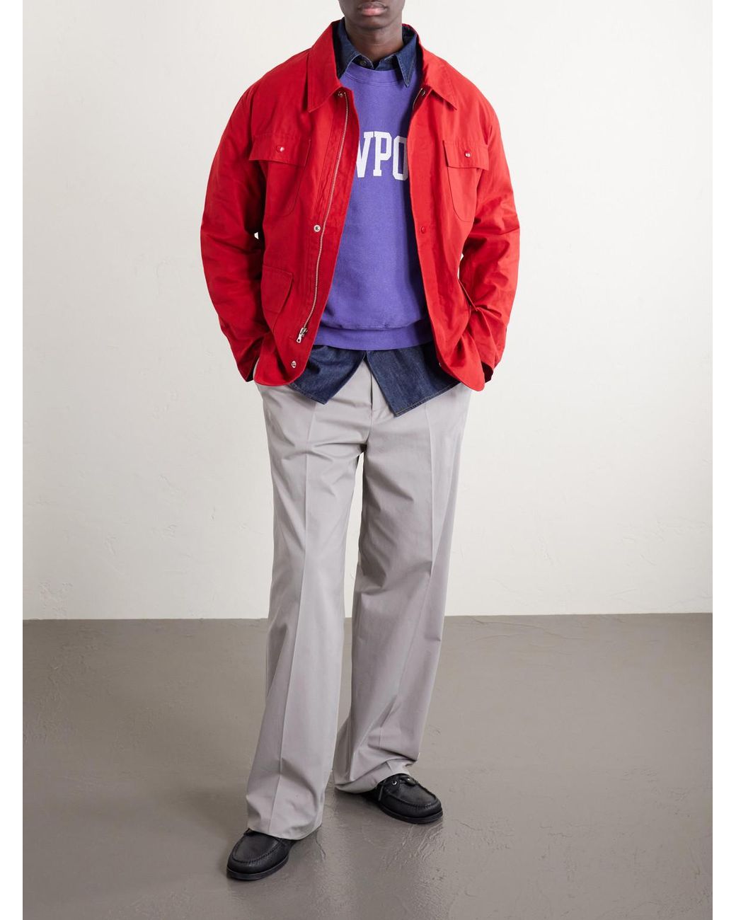 Remi Relief Purple Newport Printed Cotton-jersey Sweatshirt for men