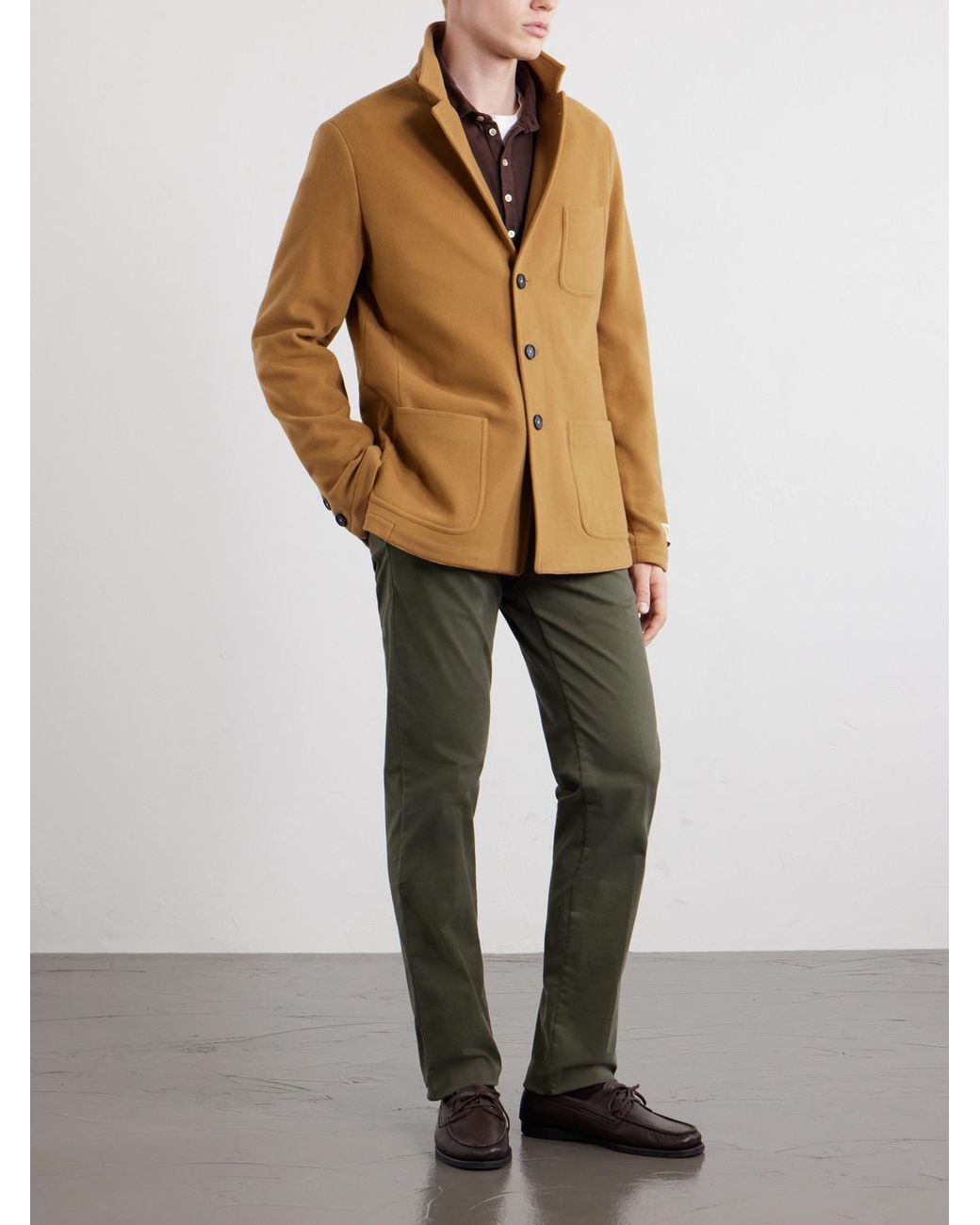 Massimo Alba Natural Baglietto Virgin Wool Overshirt for men