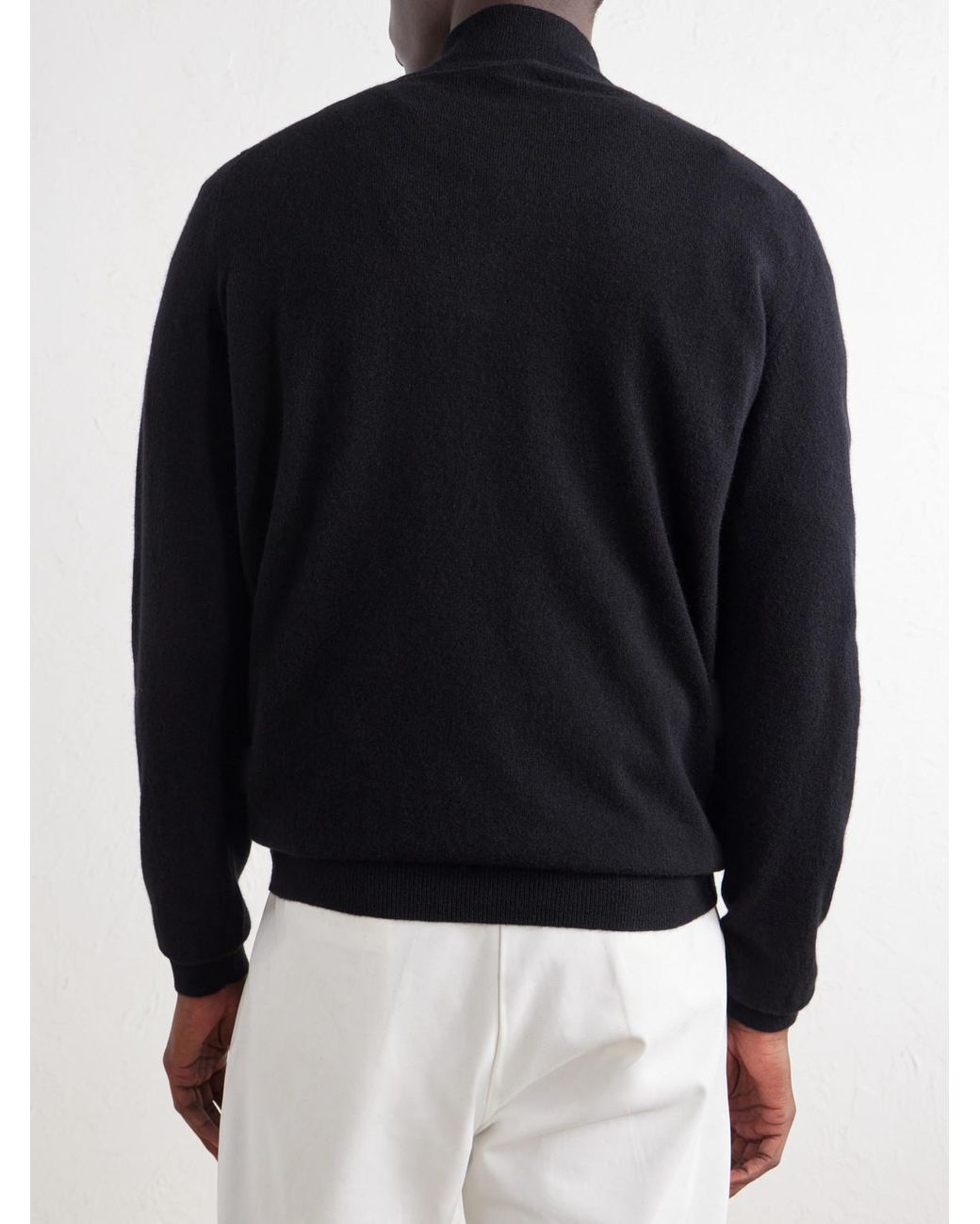 Ghiaia Blue Cashmere Half-Zip Sweater for men