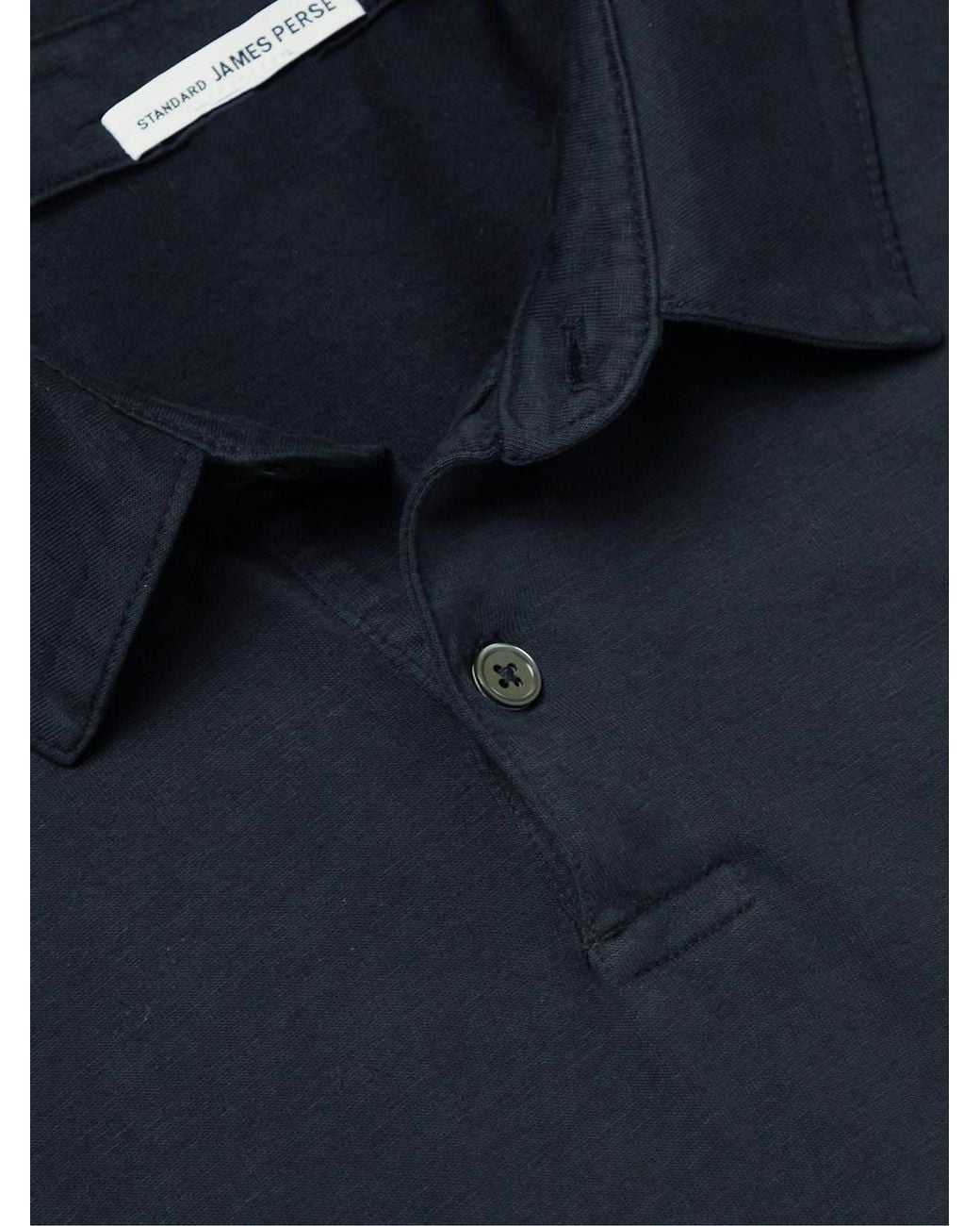 James Perse Blue Supima Cotton-Jersey Polo Shirt for men