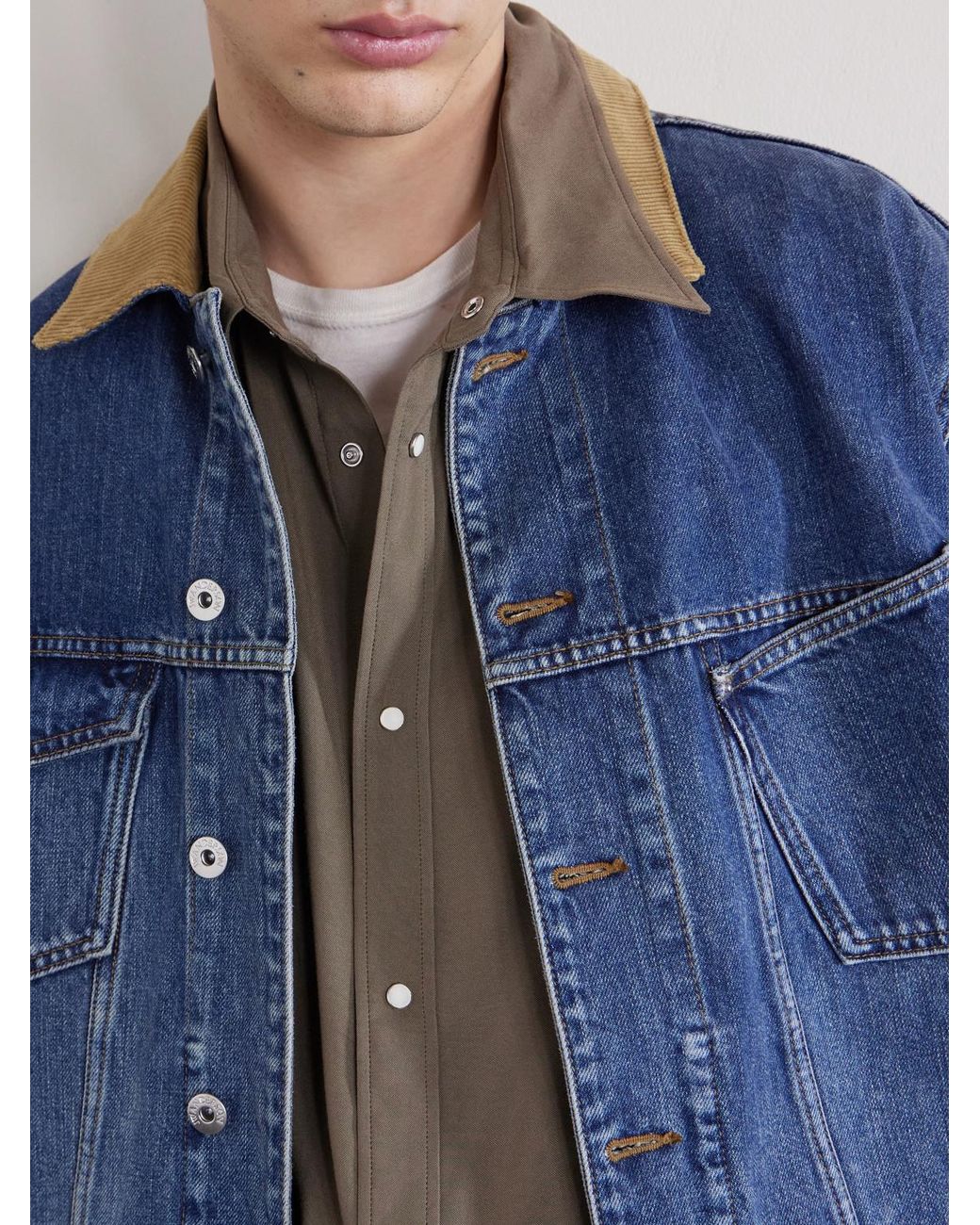 Visvim Natural Four Corners Logo-Embroidered Canvas Western Shirt for men