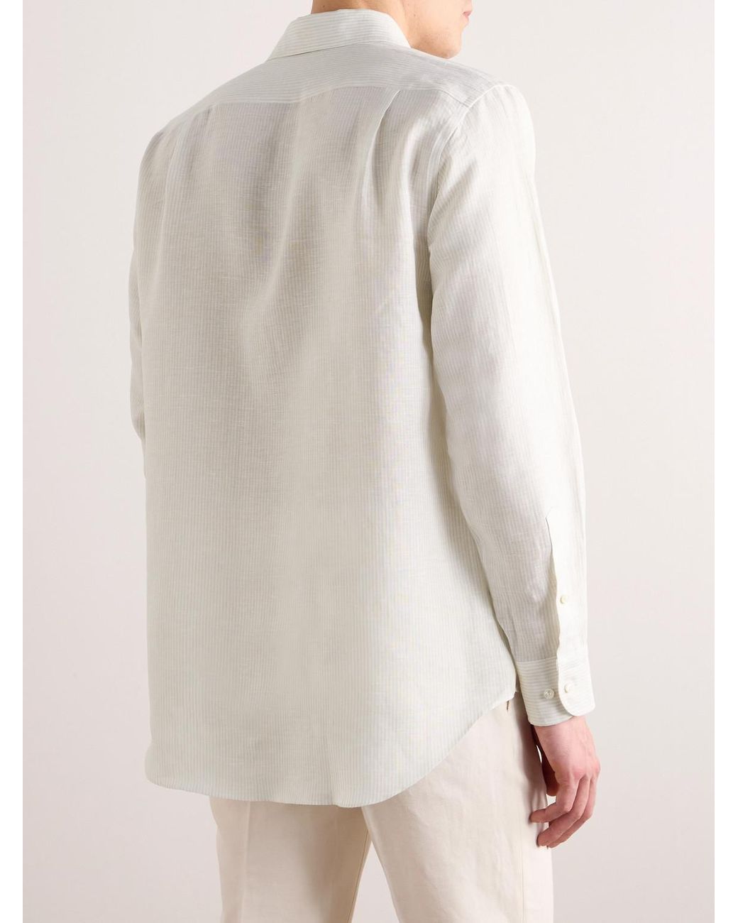 Loro Piana Natural André Striped Linen Shirt for men