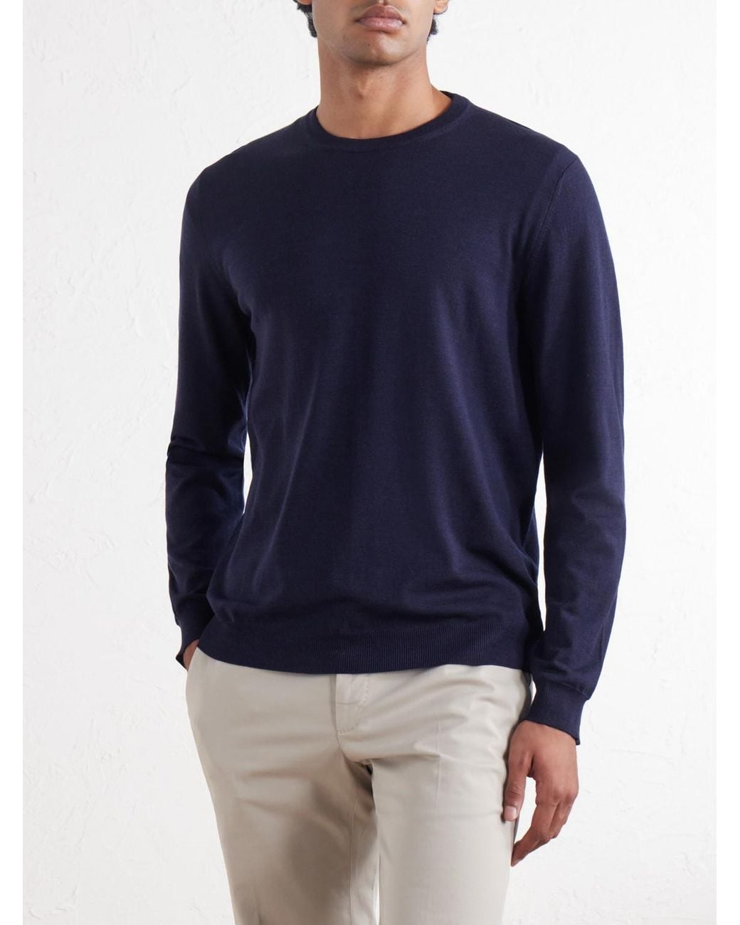Slowear Blue Zanone Slim-Fit Flexwool Sweater for men