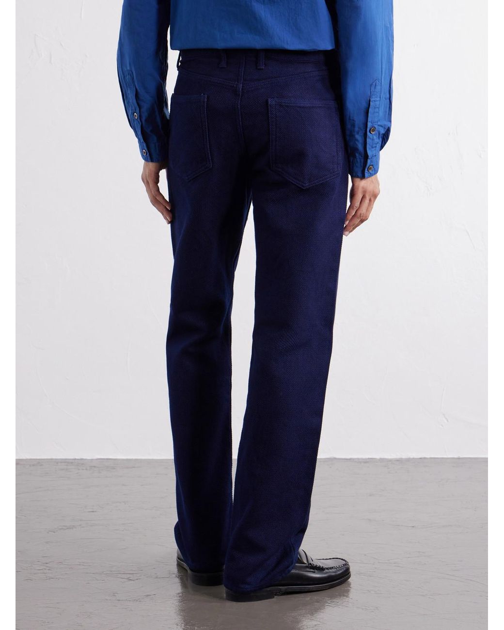 Blue Blue Japan Blue Sashiko Cotton Straight-Leg Jeans for men