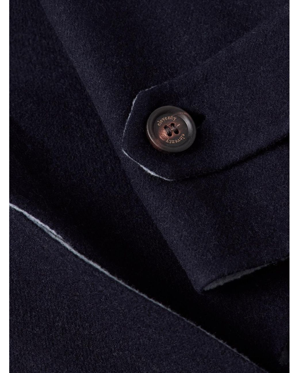 Eleventy Blue Reversible Wool-Felt Coat for men