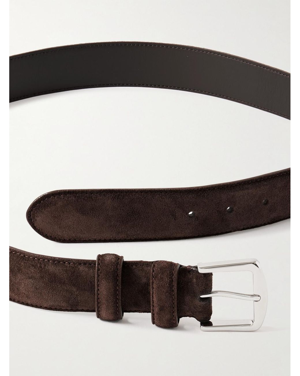 Loro Piana Black 3.5Cm Suede Belt for men