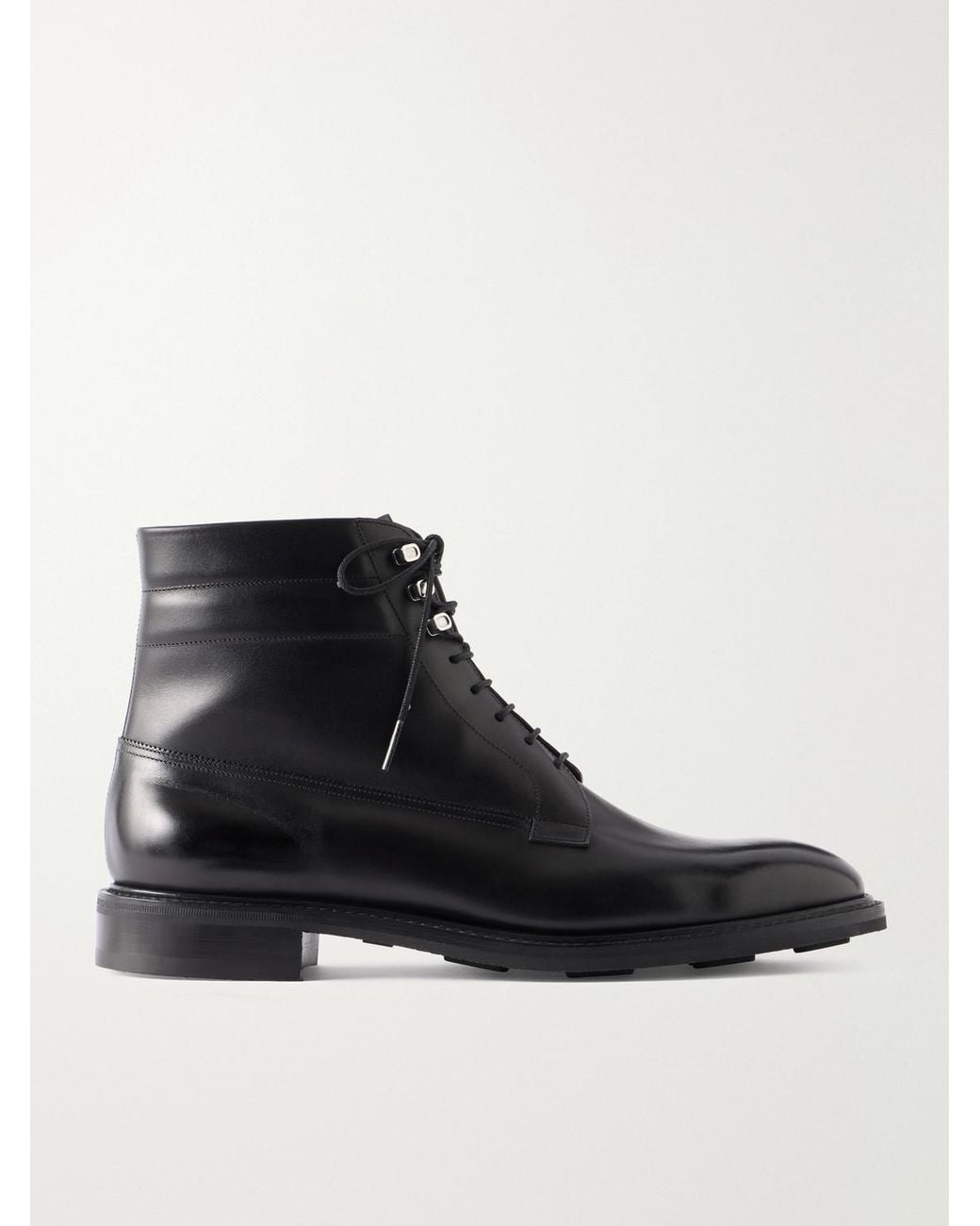 John Lobb Black Alder Leather Boots for men
