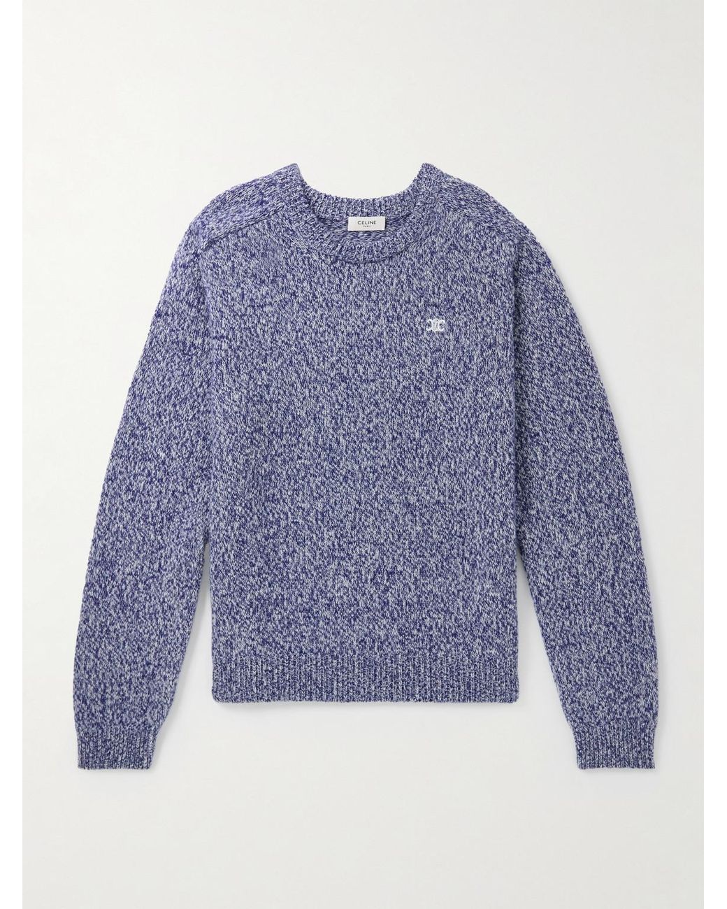 Wool And Cashmere-Blend Sweater di Céline in Blue da Uomo