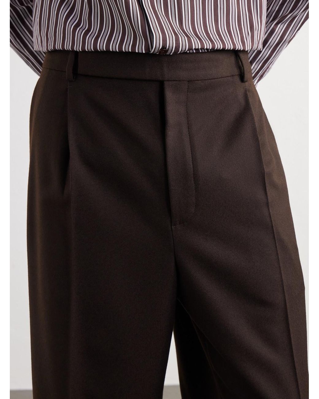 Saint Laurent Brown Straight-Leg Wool Shorts for men