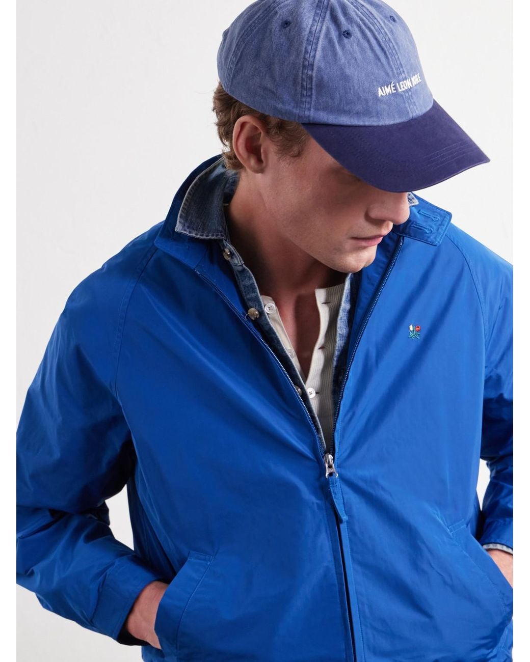 Aimé Leon Dore Blue Logo-Embroidered Pigment-Dyed Cotton Baseball Cap for men