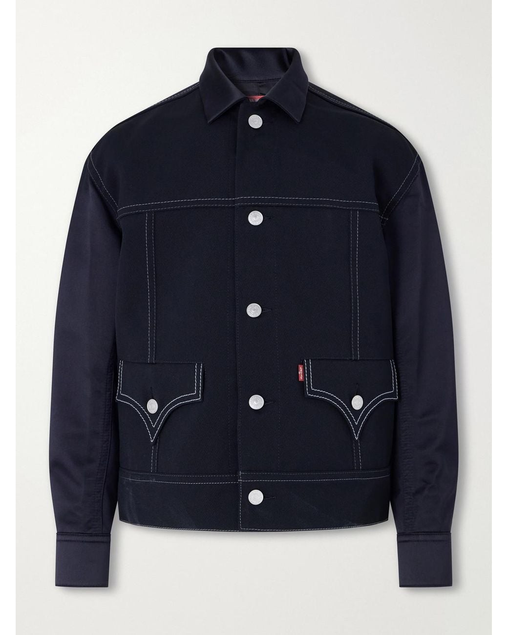 Junya Watanabe Blue Levi's Satin-Trimmed Wool-Twill Jacket for men
