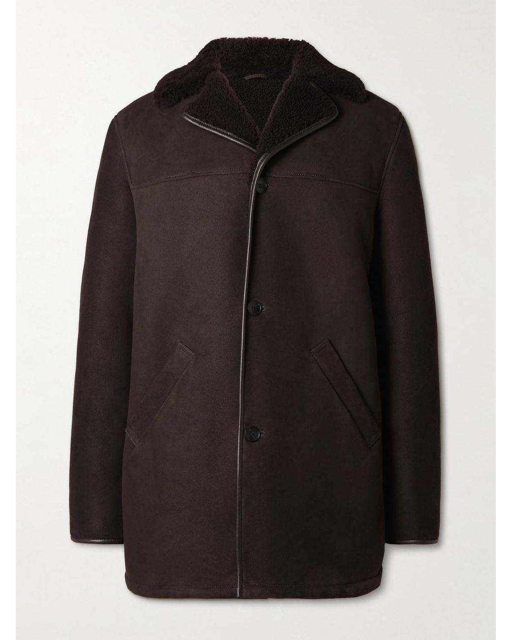 Mr P. Black Shearling Coat for men