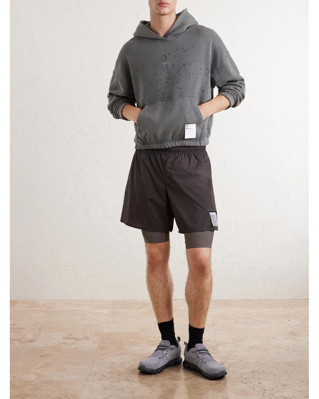 Satisfy Gray Slim-Fit Layered 8&Quot; Techsilk And Justice&Trade; Coldblack&Reg; Shorts for men