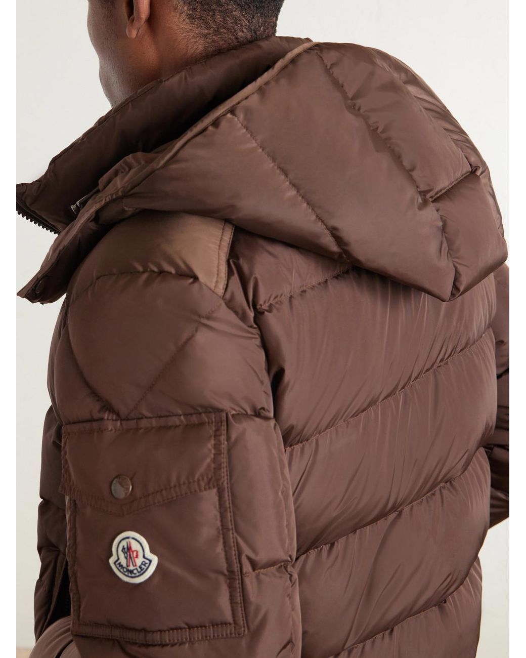 Moncler Brown Maya Quilted Shell Down Jacket for men